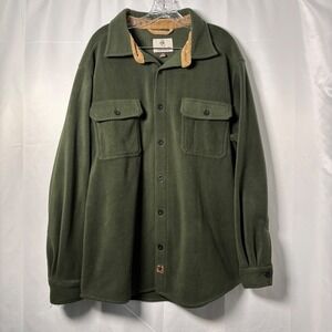 Legendary Whitetails Navigator Buttoned Fleece Heavyweight Large Forest Green